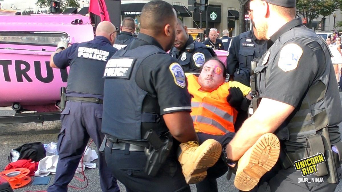 Police Riot Car Children Inaction Protesters Swarm DC, Demand End to Climate Inaction - UNICORN RIOT