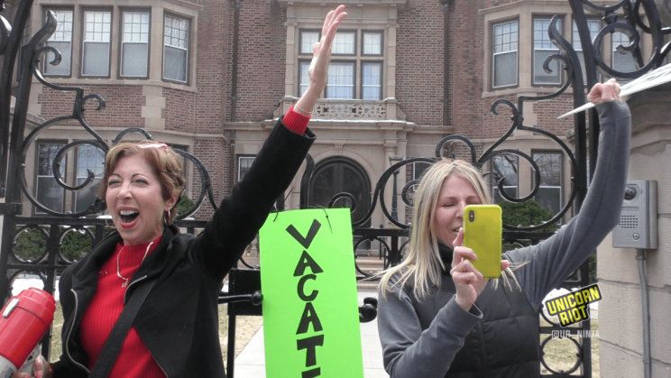 Organizers gleefully react when mentioning Trump tweeting Liberate Minnesota