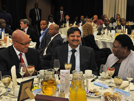 Officials at banquet dinner