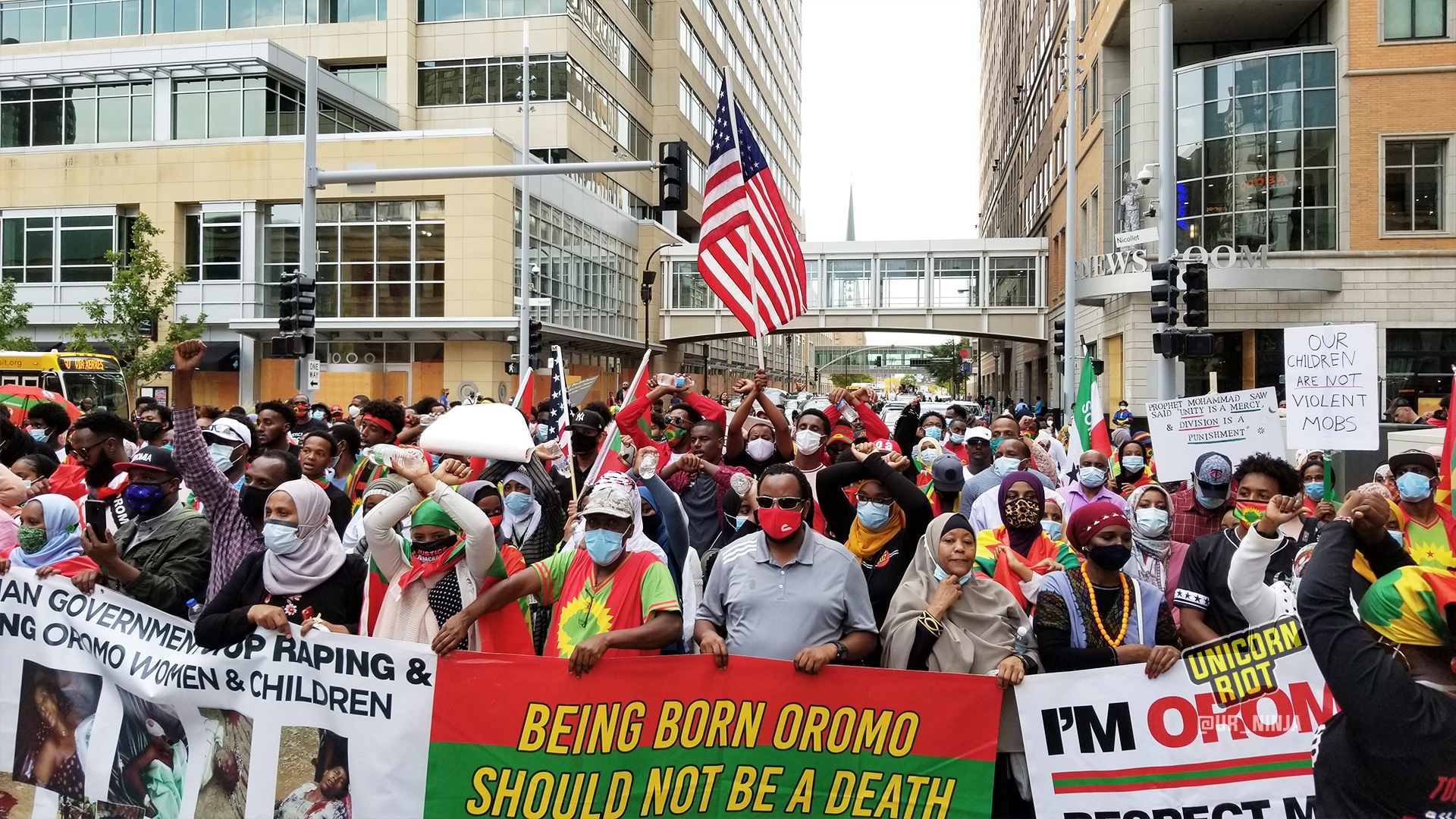 Hundreds march in Minneapolis for Oromos in Ethiopia