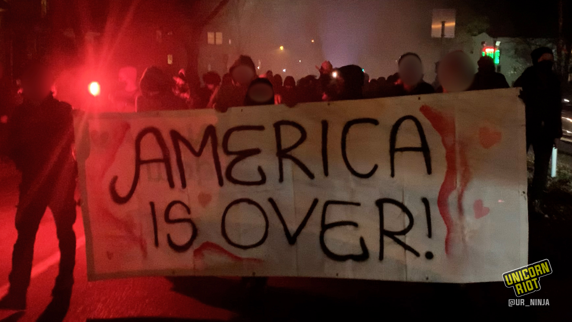 America is Over! banner led mobile dance party
