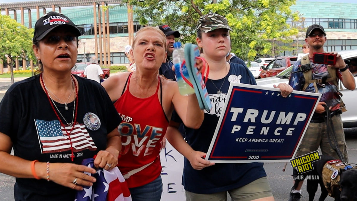 Melody Black screams at press on July 25, 2020 in Bloimington, MN