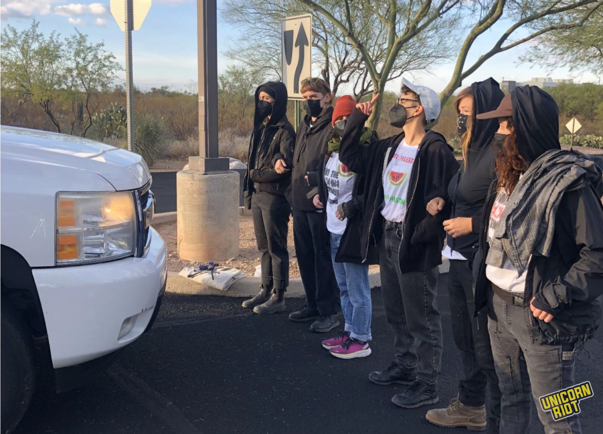 Blockade Protest Disrupts Raytheon at University of Arizona Tech Park -  UNICORN RIOT