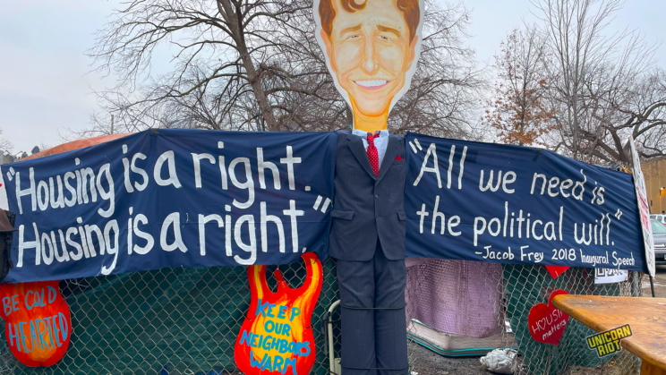 Camp organizers and residents are fighting against the Frey administration's ongoing practice of encampment evictions.