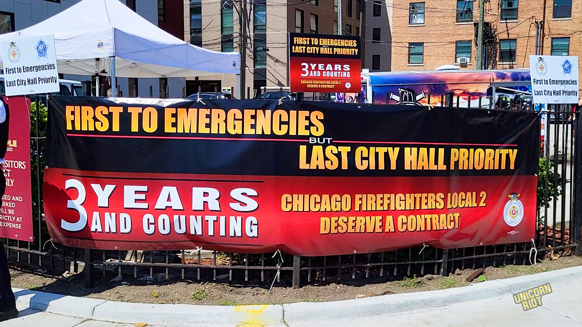 Chicago Firefighters Protest for New Contract During 2024 DNC UNICORN